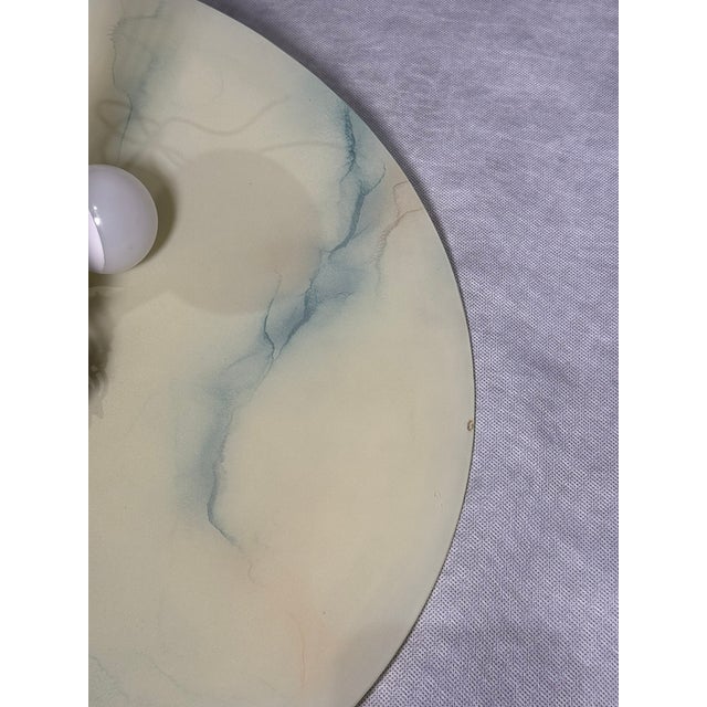 Art Deco Pendant Lamp with Marbled Glass Shade, 1930s For Sale - Image 6 of 11