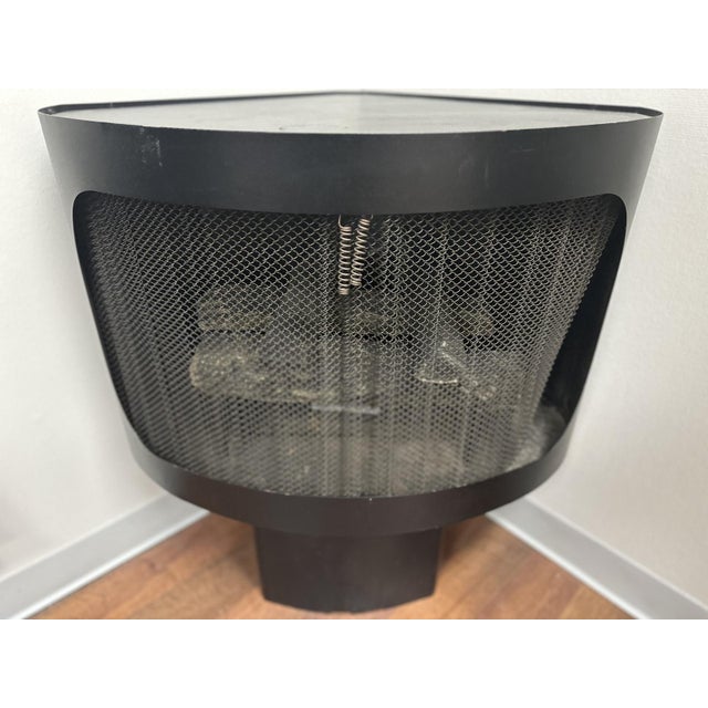 Metal Mid-Century Faux Black Corner Faux Fireplace For Sale - Image 7 of 7