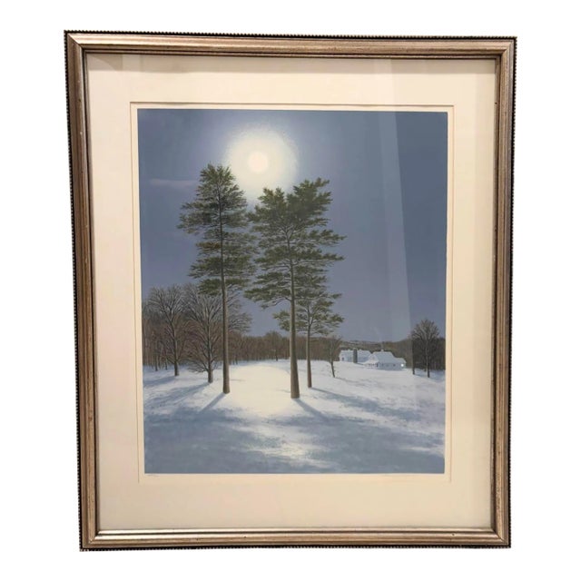 1978 Winter Moon Serigraph Signed by Thomas Locker For Sale