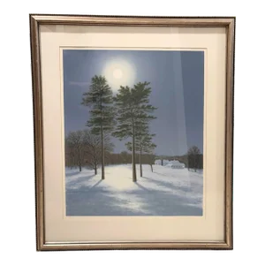 1978 Winter Moon Serigraph Signed by Thomas Locker