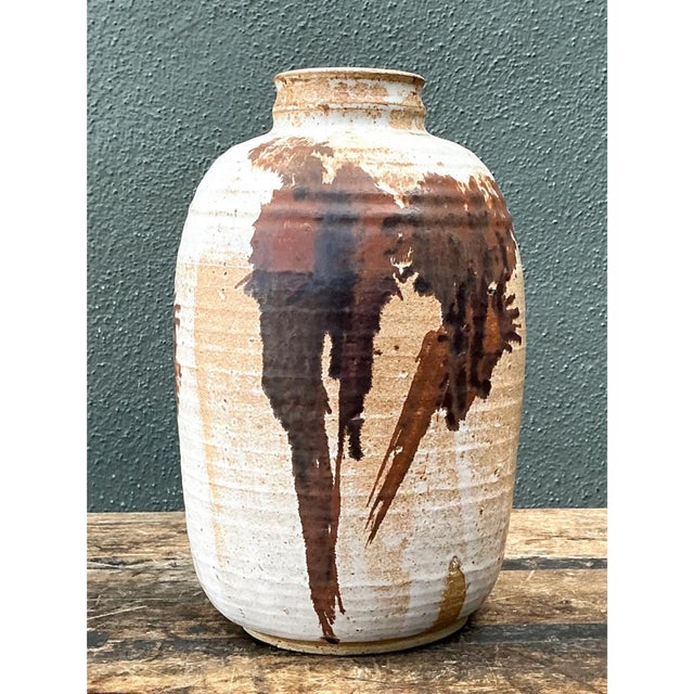 Vintage Abstract Stoneware Vase For Sale - Image 10 of 12
