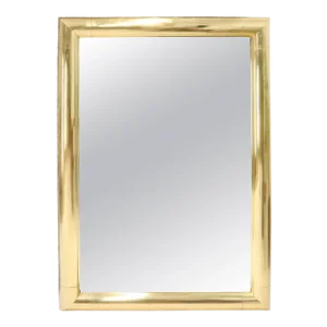 Large Solid Brass Half Round Profile Frame Rectangular Wall Mirror
