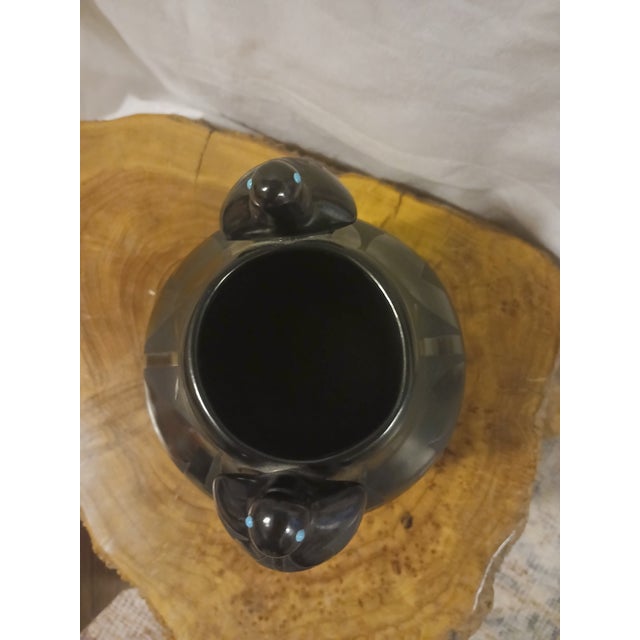 Artist Signed Early 20th Century Black Native American Potery Bowl For Sale In Phoenix - Image 6 of 6
