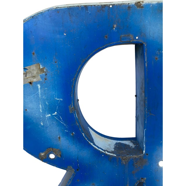 Gray XL Vintage Neon Upper Case Letter R” For Sale - Image 8 of 10