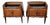 Mid-Century Art Deco Italian Nightstands in Walnut and Glass Top, 1950s, Set of 2 For Sale