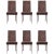 Brown Set of Six Chrome Frame High Back Dining Chairs Attributed to Milo Baughman For Sale - Image 8 of 8