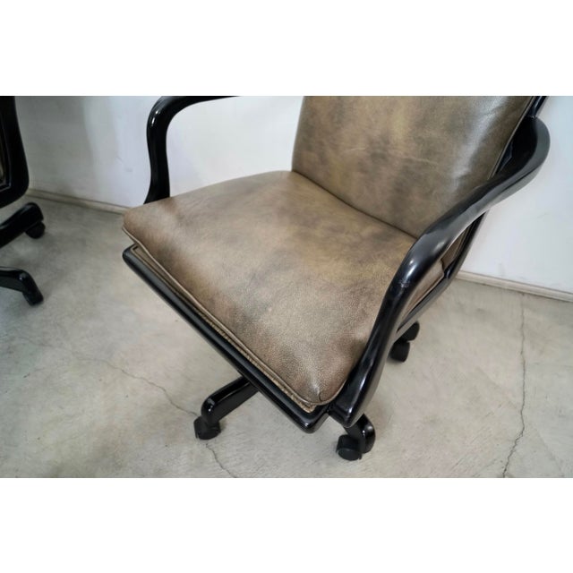 Animal Skin 2010’s Hancock & Moore Leather Executive Office Desk Chairs - Set of 4 For Sale - Image 7 of 12