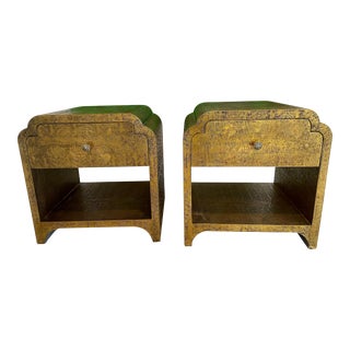 Anthropologie Hand-Embossed Lotus Nightstands - a Pair For Sale