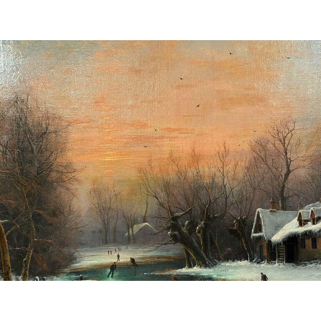 Early 20th Century Nils Hans Christiansen Winter Landscape Painting. Denmark, Early 20th Century. For Sale - Image 5 of 16
