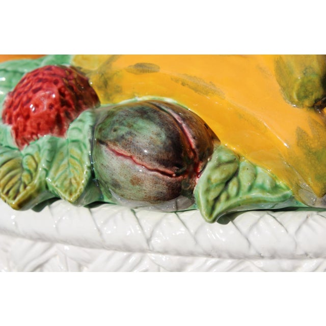 Bordallo Pinheiro Ceramic Fruit Basket Serving Dish For Sale - Image 12 of 15