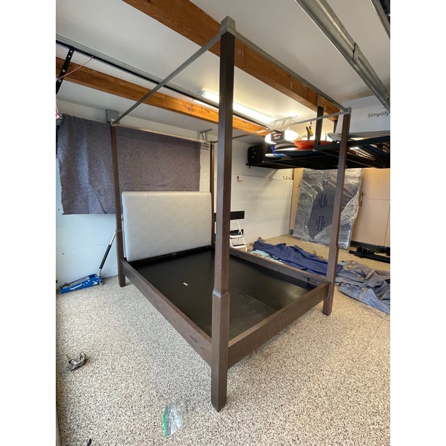 2010s Holly Hunt Queen Sorraia Bed With Leather Headboard For Sale - Image 5 of 15