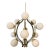1950s Mid--Century Modern Brass and White Glass 12 Lights Chandelier by Stilnovo For Sale