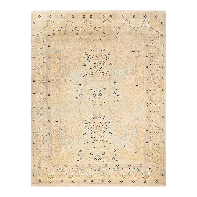 Ivory Mogul, One-of-a-Kind Hand-Knotted Area Rug in Ivory, 8' 0" x 10' 2" For Sale - Image 8 of 8