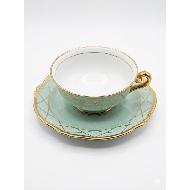 Vintage French Cups and Saucers from Limoges, 1929, Set of 4 For Sale - Image 6 of 11