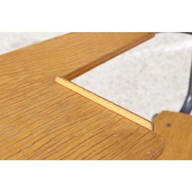 Steel & Wood Student Desk Chair by Jacques Hitier, France, 1950s For Sale - Image 11 of 13