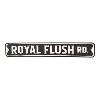 “Royal Flush Rd.” Metal Poker Sign For Sale
