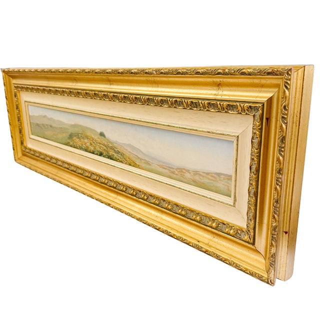 Vintage Italian impressionist landscape oil painting capturing the rolling hills of Tuscany, acquired directly from the...