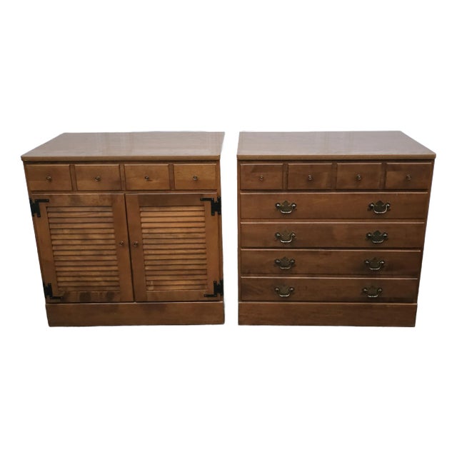 Pair of Ethan Allen Chest of Drawers and Storage Cabinet With Optional Hutch. Hutch will go either with the chest or with...