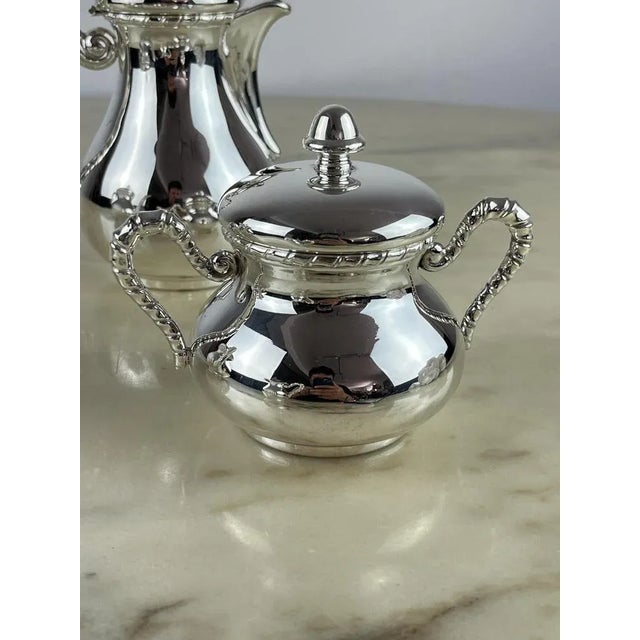 Tea Set in 800 Silver, 1980s, Set of 4 For Sale - Image 4 of 11