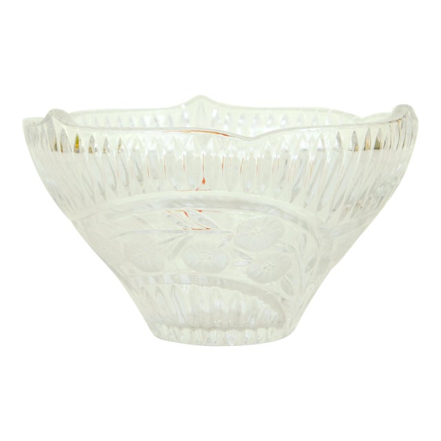 Vintage Anna Hutte German Decorative Crystal Bowl For Sale