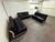 Exrtremely rare set of 6 Amanta Armchairs in original factory Black Leather designed by Mario Bellini for C&B Italia in...