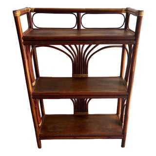 Vintage Bamboo and Rattan Shelf Unit, 1960s For Sale