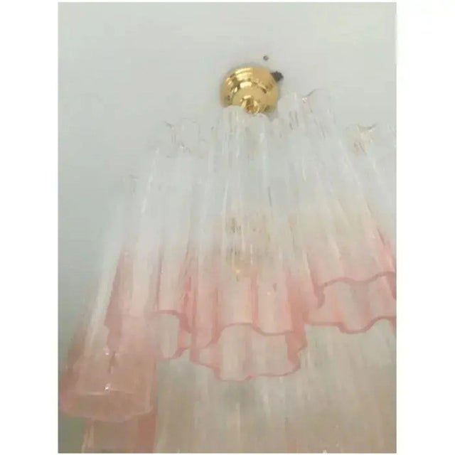 Murano Style Glass Vanished Pink Tronchi Chandeliers by Simoeng for Simoeng, Set of 2 For Sale - Image 12 of 13