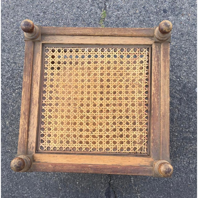 Wood 1971 Vintage Thomasville Caned Side Table for Refurbishment Needs Glass For Sale - Image 7 of 7