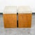 Wood Mid Century Modern Nightstand End Side Table Custom Stone Grey Top 1980 Drawers, 2 Pieces For Sale - Image 7 of 12