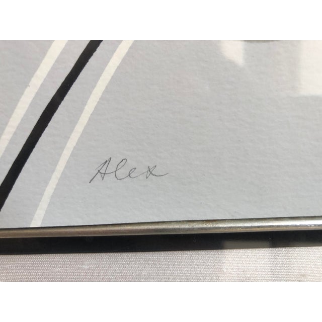 1980s Abstract Limited Edition Signed Serigraph by Elba Alvarez, Framed