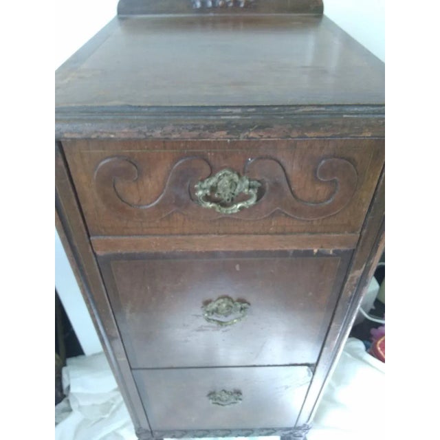 Wood Early 20th Century Antique Solid Wood Cabinet For Sale - Image 7 of 11