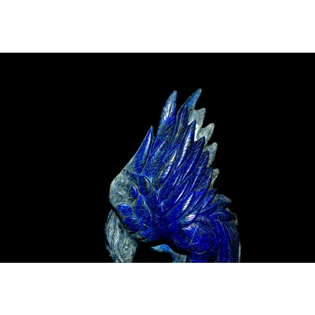 Natural Lapis Eagle Sculpture Genuine Lapis Lazuli For Sale - Image 4 of 13