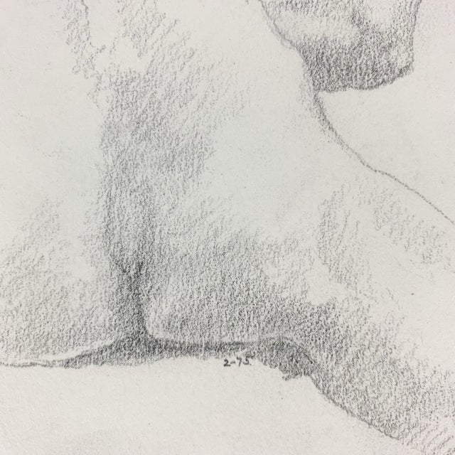 Vintage Nude Back Pencil Sketch Paper Original Art Judy Horowitz 75 Gallery Wall For Sale In Baltimore - Image 6 of 8