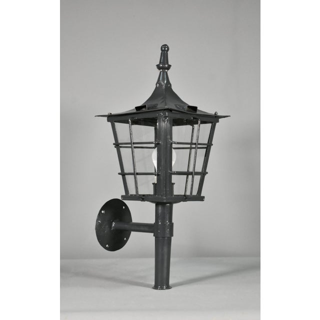 Vintage French Exterior Lantern in Steel, 1920s For Sale - Image 3 of 16