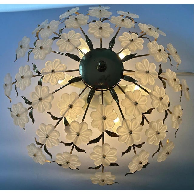 Poetic Murano Ceiling Light, 1980s, in Very Good conditions. Designed 1980 to 1989 Up to 250V (Europe/UK Standard).The...