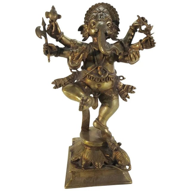 Bronze Dancing Ganesha Statuette For Sale - Image 11 of 11