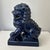 A handsome matched pair of vintage Chinese guardian lions, commonly known as foo dogs, finished in a rich cobalt-blue...