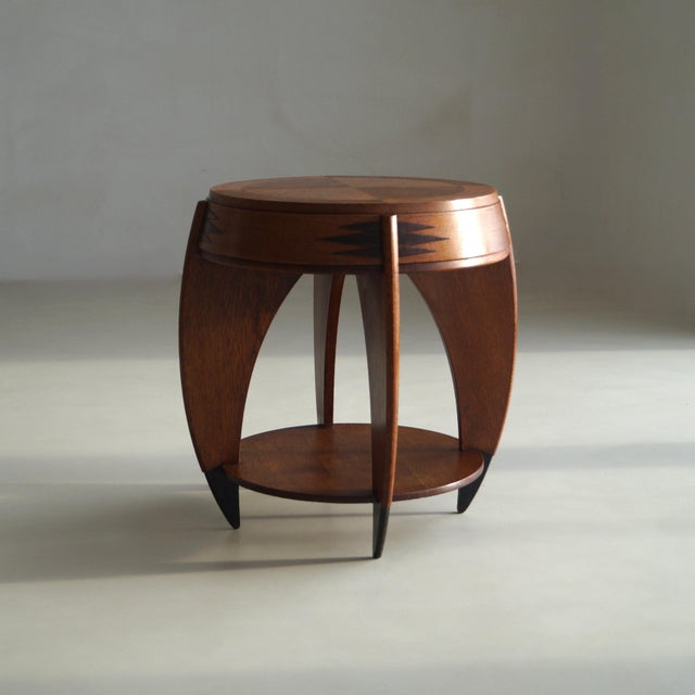 Wood Art Deco Dutch Side Table by P.E.l. Izeren for De Genneper Molen, 1920s For Sale - Image 7 of 18
