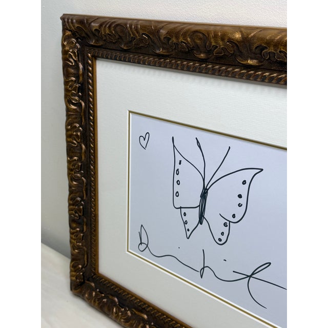 Black Butterfly With Hearts – Signed Original Ink Drawing on Paper by Damien Hirst Framed Circa 21st Century For Sale - Image 8 of 18