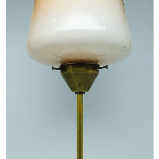 Metal Mid-Century Pendant Lamp in Brass and Glass, 1950s For Sale - Image 7 of 8