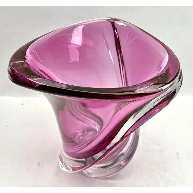 Vintage Belgian Crystal Vase by Val Saint Lambert, 1950s For Sale - Image 4 of 12