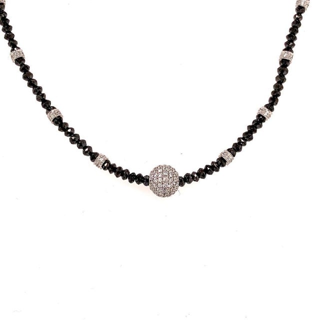 Metal Diamond Black White Necklace 19 TCW 18k Gold Certified For Sale - Image 7 of 8