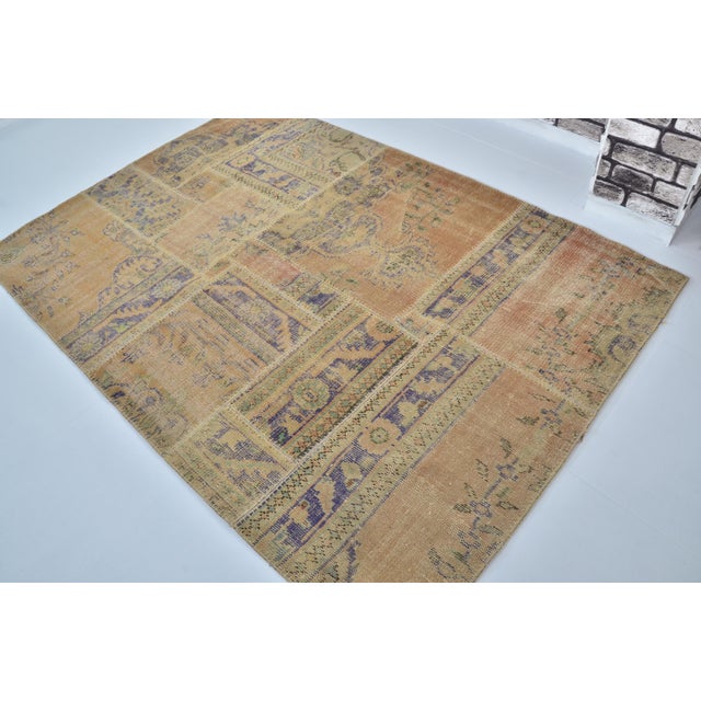 1960s Antique Floral Oushak Carpet For Sale - Image 5 of 10