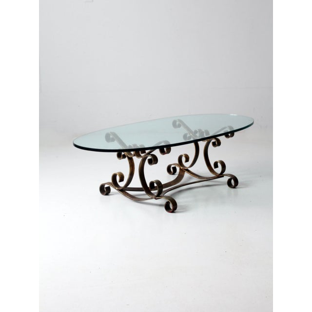 Gold Mid Century Scroll Coffee Table For Sale - Image 8 of 12
