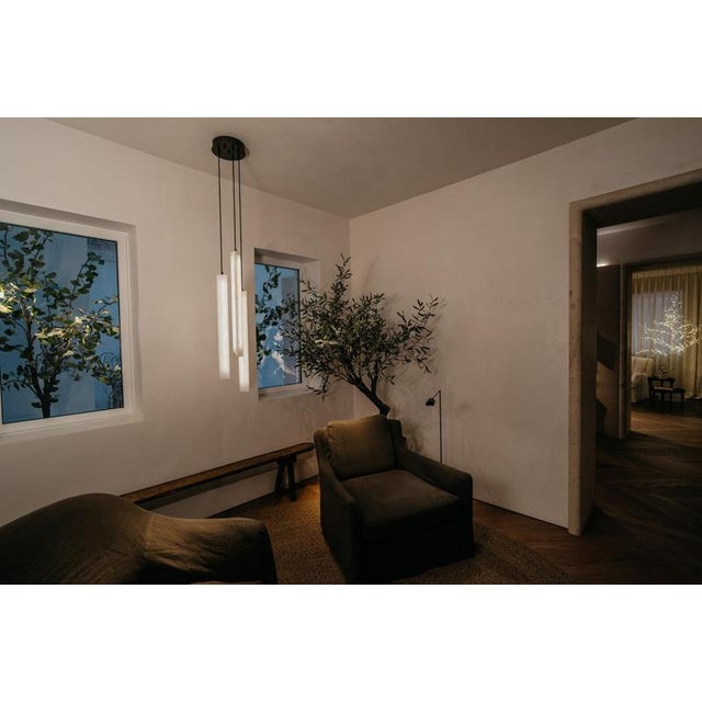 Triangular Tube Pendant Lamp by United Alabaster For Sale - Image 10 of 17