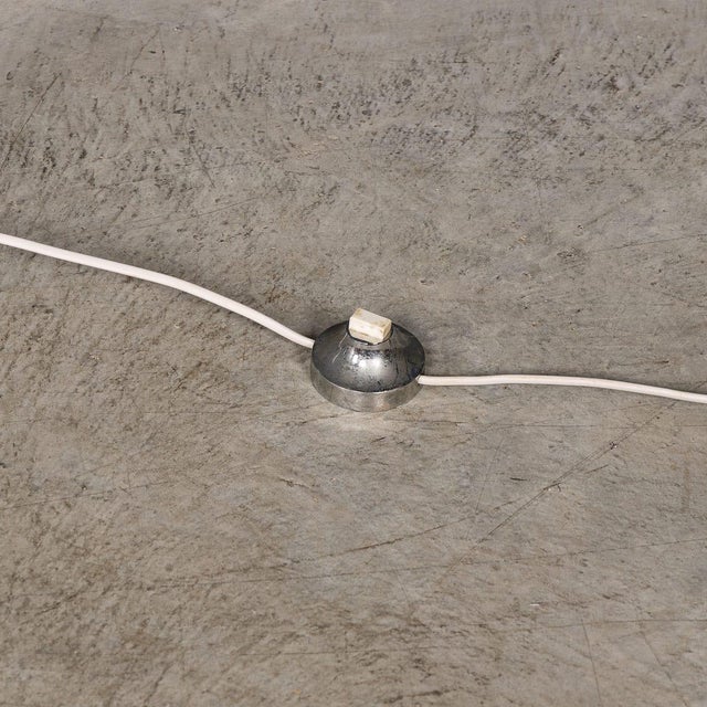 Vintage Italian Chrome Arc Floor Lamp with Opaline Shade, 1970s For Sale - Image 17 of 18