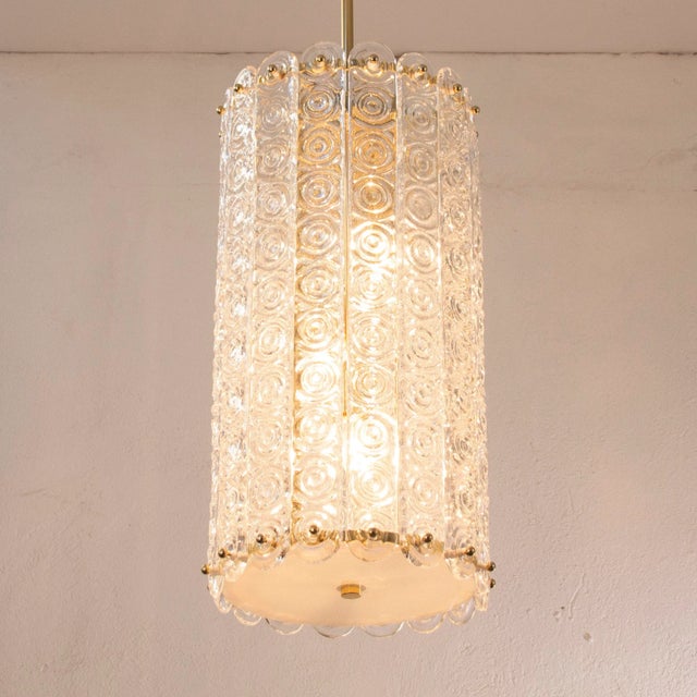 2000 - 2009 Italian Pendant in Murano Crystal Glass with Circles Textures, 1990s For Sale - Image 5 of 12