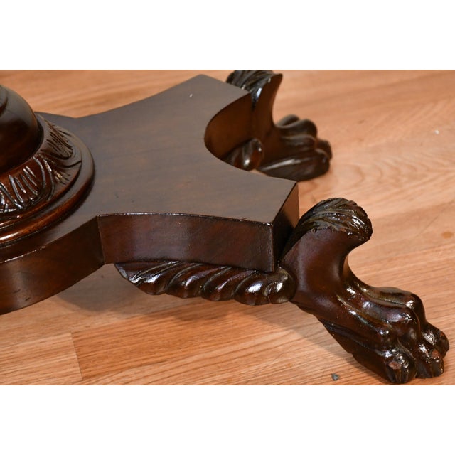 1910s Antique American Empire Solid Mahogany Flip-Top Game Table / Console Table For Sale - Image 10 of 18