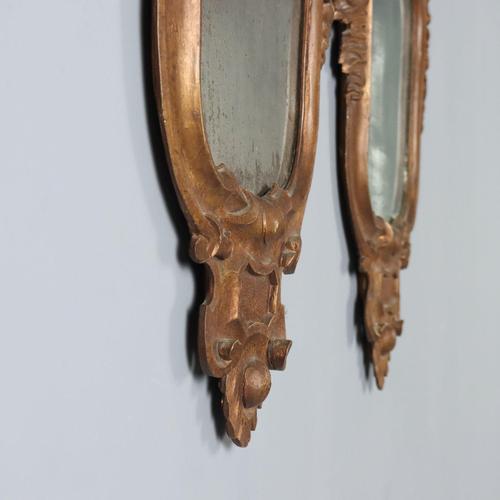 Small Rococo Style Mirrors in Painted Wood, 19th Century, Set of 2 For Sale - Image 10 of 12