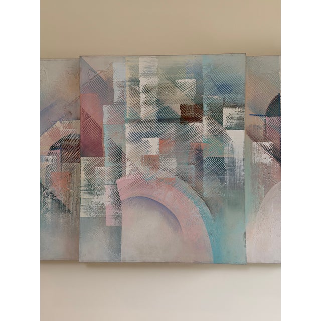 1980s Vintage Stack Canvas Art For Sale - Image 14 of 14